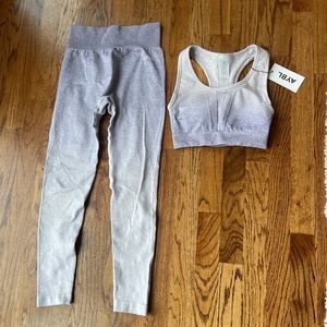 AYBL pulse ombré lilac sports bra and leggings set